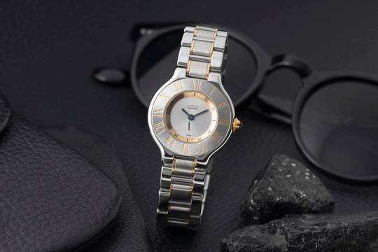  Cartier 21 Must de Cartier Lady Stahl / Gold Quarz Ref. W10073R6 B&P 1997 