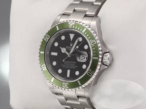 Thumbnail von Rolex Submariner Date 16610lv Stahl Automatik Taucheruhr Edelstahl Grün Green Stainless Steel Oyster-band Chronometer Black Dial