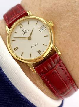  Omega De Ville 18ct Vollgold Solid Gold Quartz Quarz Lady Damen Vintage 5962 5962379 
