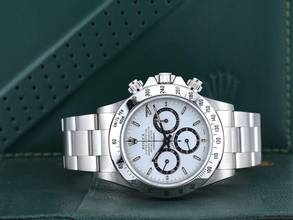  Rolex Daytona Cosmograph Daytona Ref.16520 satinato Inverted 6 White Dial Box & Papers Like New 