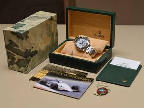 Thumbnail von Rolex Daytona Cosmograph Daytona Ref.16520 satinato Inverted 6 White Dial Box & Papers Like New