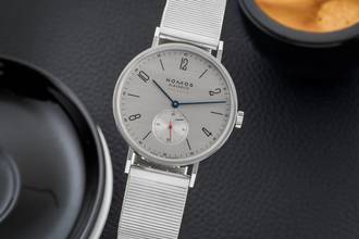  NOMOS Tangente Neomatik 39 Silvercut Stahl Automatik Ref. 141 Box 
