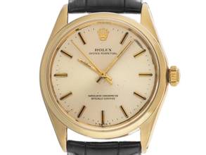  Rolex Oyster Perpetual 34 Ref.1005 1968 original Box sehr gut Vintage Oyster Perpetual 14kt Gelbgold 