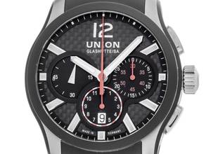 Thumbnail von Union Glashütte Belisar Chronograph Ref.D002.627.27.207.01 2018 Full Set sehr gut Vintage Belisar Chronograph Kautschuk Faltschließe