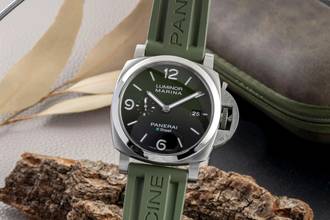  Panerai Luminor Marina Automatic Verde Smeraldo Stahl Automatik Ref. PAM01356 B&P 2022 
