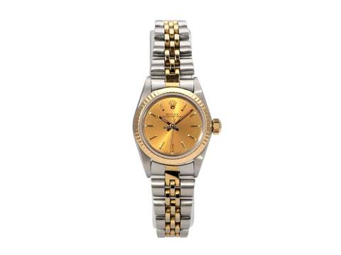  Rolex Oyster Perpetual 26 Edelstahl Gelbgold 67193 Champagner Jubile-Band 