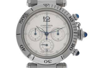 Thumbnail von Cartier Pasha Ref.2113 2006 Box&Beschreibung wie Neu Vintage Pasha Chronograph Glasboden