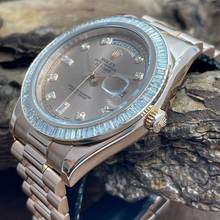 Thumbnail von Rolex Day-Date II Oyster Perpetual Day-Date II Dia - 18kt Roségold - Ref. 218238 Baguette Bezel Aftermarket