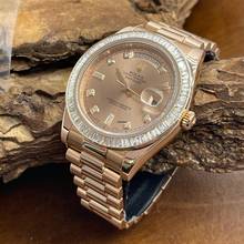 Thumbnail von Rolex Day-Date II Oyster Perpetual Day-Date II Dia - 18kt Roségold - Ref. 218238 Baguette Bezel Aftermarket