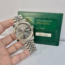  Rolex Datejust 41 41mm Ouro Branco & Aço Rhodium Jubilee Automático Completo 