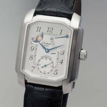 Thumbnail von Glashütte Original Senator Karrée 1845 Moonphase Auf/Ab - Reserche-De March Stahl/Leder B&P TOP