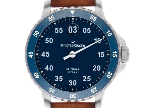  Meistersinger Salthora Meta X Einzeigeruhr Ref.SAMX908 2017 Full Set wie Neu Vintage Salthora Meta X Leder Faltschließe 