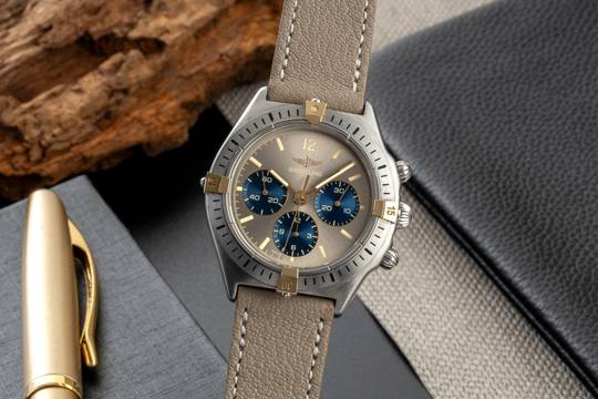  Breitling Callisto Chronograph Stahl vergoldet Handaufzug Herrenuhr Ref. 80520 
