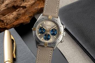  Breitling Callisto Chronograph Stahl vergoldet Handaufzug Herrenuhr Ref. 80520 