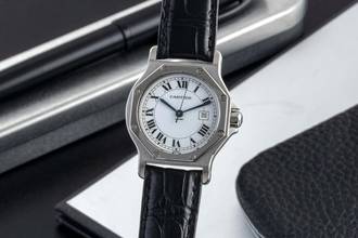 Thumbnail von Cartier Santos Ronde GM Octagon Automatik Edelstahl Herrenuhr Medium Ref. 2965
