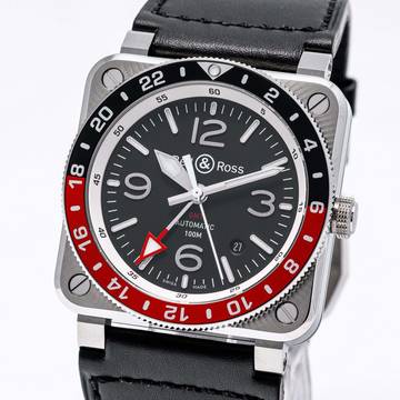  Bell & Ross BR 03 BR0393 GMT 42mm – BR0393-BL-ST/SCA – like NEW – 10/2025 Full Set 
