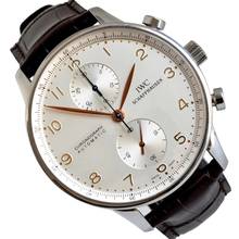  IWC Portugieser Chronograph Portuguese IW3714 Chronograph silver dial 2008 Full Set 