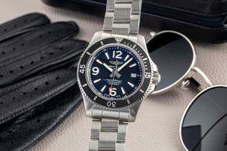  Breitling Superocean 42 Edelstahl Automatik Herrenuhr Ref A17366 Box & Papiere 
