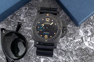 Thumbnail von Panerai Luminor Submersible 1950 3 Days Automatic Carbon Automatik Herrenuhr Ref. PAM00616 B&P 2016