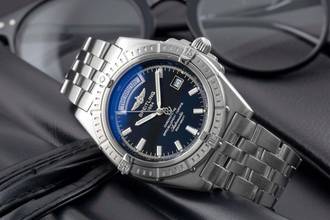 Breitling Headwind Day-Date Automatik Edelstahl Herrenuhr Ref. A45355 Box 