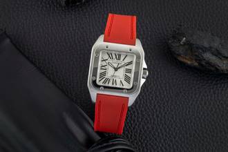 Thumbnail von Cartier Santos 100 Medium Automatik Edelstahl Herrenuhr Ref. W20106X8