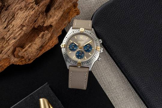  Breitling Callisto Chronograph Stahl vergoldet Handaufzug Herrenuhr Ref. 80520 