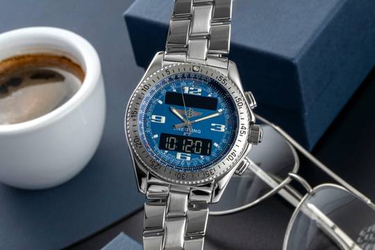  Breitling B-1 Chronograph Stahl Quarz Herrenuhr Ref. A6836215/C511 B&P 2001 