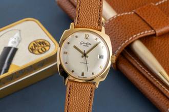 Thumbnail von Glashütte Original Spezimatic Messing vergoldet Automatik Herrenuhr Vintage Klassiker