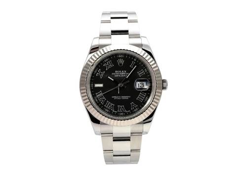  Rolex Datejust II Edelstahl / Weißgold Ref. 116334 Schwarz R 