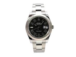 Rolex Datejust II Edelstahl / Weißgold Ref. 116334 Schwarz R 