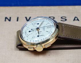  Universal Genève Compax SUPER RARE COMPAX CHRONO 18K DISCO VOLANTE WITH PULSATIONS DIAL VINTAGE 