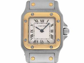 Thumbnail von Cartier Santos Galbée Lady PM Ref.1567 1998 Box&Beschreibung sehr Gut Vintage Santos Galbee Lady PM kleines Modell