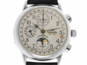  Philippe du Bois & Fils Le Chronograph 1910 2006 Full Set sehr gut Vintage Le Chronograph 1910 Vollkalender Mondphase 925 Sterlingsilber 