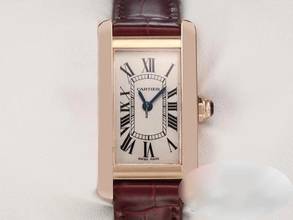 Thumbnail von Cartier Tank Américaine Rosegold 750 2018 Lederband W2607456 Damen Gold