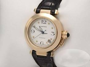 Thumbnail von Cartier Pasha 35 Mm Gelbgold 750 1998 W3013456 Automatik Leder Damen Herren 18kt Yellow Gold White Dial