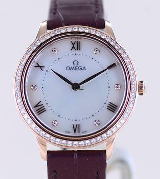  Omega De Ville Prestige Sednagold MOP Dial Lady Rosé Diamond B+P Neu 
