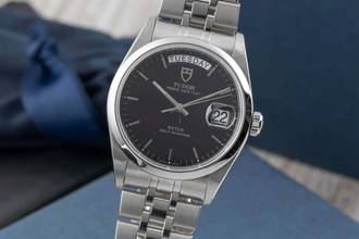  Tudor Prince Date Day Black Dial Edelstahl Automatik Ref. 76200 Papiere 2013 