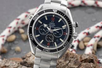  Omega Seamaster Planet Ocean Chronograph 600M Chronograph Automatik Ref. 2910.51.82 B&P 2010 