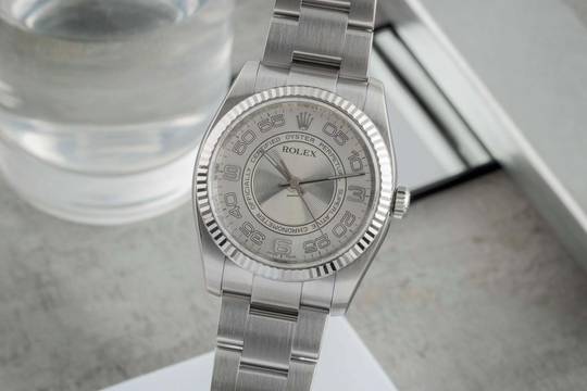 Rolex Oyster Perpetual 36 Concentric Dial Stahl Weissgold Herrenuhr Ref. 116034 