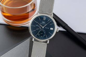 Thumbnail von IWC Portofino Handaufzug Edelstahl Handaufzug Herrenuhr Ref. IW510116 Box & Papiere 2009