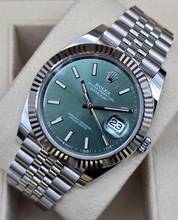  Rolex Datejust 41 41mm 126334-0028 - Mint Green Jubilee Like New Condition Full Set 11-2023 