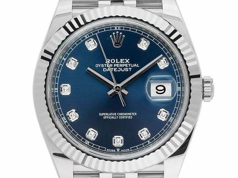  Rolex Datejust 41 Ref.126334 2025 Full Set Ungetragen Datejust Diamanten Stahl 18kt Weißgold 