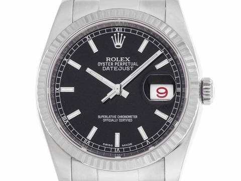  Rolex Datejust 36 Roulette Ref.116234 2015 Full Set sehr gut Vintage Datejust Roulette Stahl 18kt Weißgold 