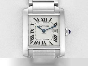 Thumbnail von Cartier Tank Française Medium Modell W51011q3 Edelstahl Datum Damen Stahl Steel