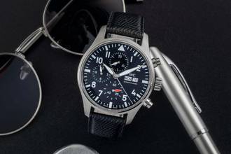 Thumbnail von IWC Fliegeruhr Chronograph Fliegerchronograph Chronograph Stahl Automatik Ref. IW378001 B&P 2023