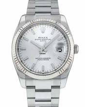  Rolex Oyster Perpetual Date 34MM - Silver Dial - Fluted Bezel 115234 2006 