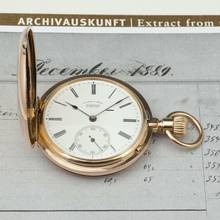 Thumbnail von A. Lange & Söhne Qualität 1A 18k Gold Taschenuhr-Original Etui und Zertifikat 1889 Diamant BOX und Museums Zertifikat