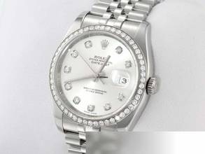  Rolex Datejust 36 36mm 116244 2015 Stahl Weissgold 750 Diamanten Automatik Stainless Steel 18kt White Gold Jubilé-band Chronometer Oyster 