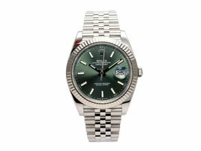  Rolex Datejust 41 Edelstahl Weißgold 126334 Mint Green Jubile-Band 