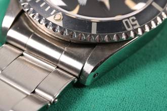 Thumbnail von Rolex Submariner (No Date) ref. 5513 aus 1967 – Traumhafte Vanille-Patina & graue Lünette – Nietenflexband